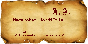 Mecsnober Honória névjegykártya